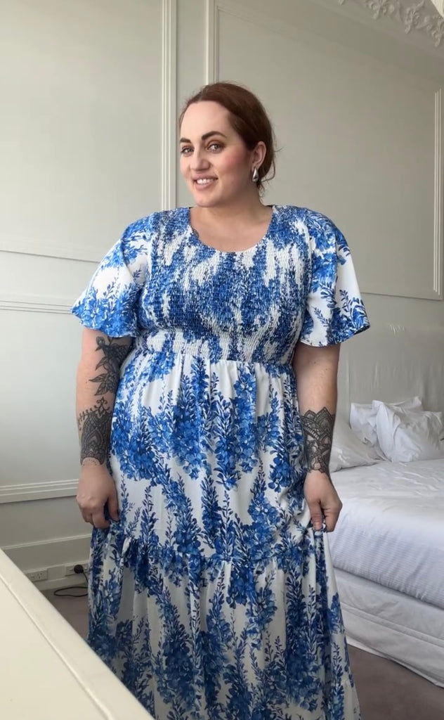 Floral print plus size maxi dress, perfect for summer