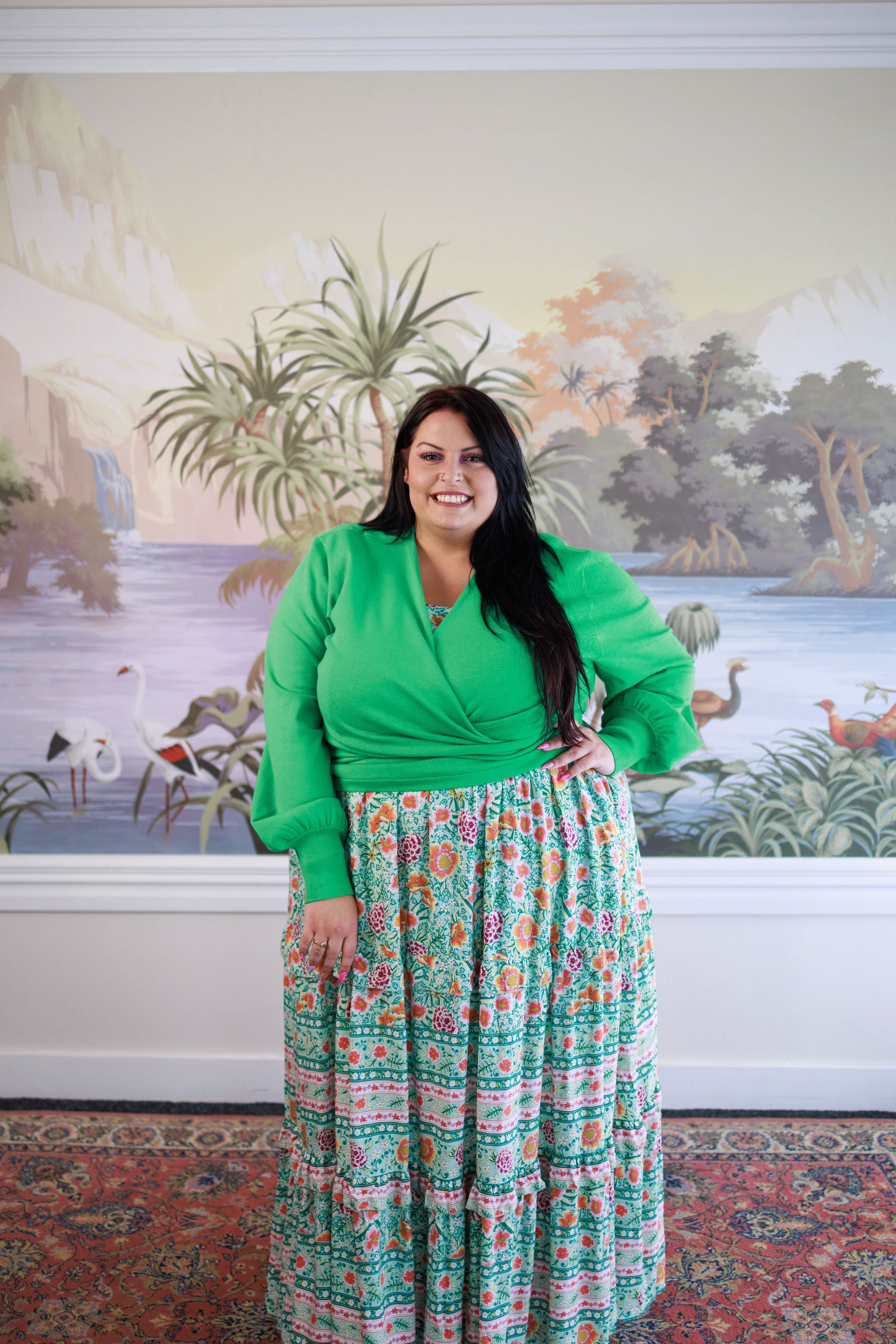Odelia Wrap Cardigan – Green – Friday Flamingo
