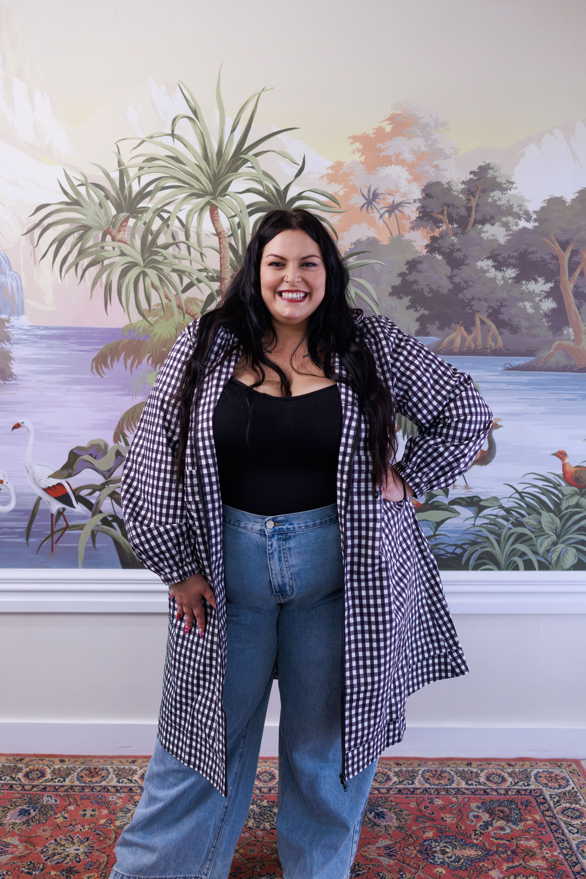 Penelope Gingham Parka Jacket | Women's Curve Fashion | Friday