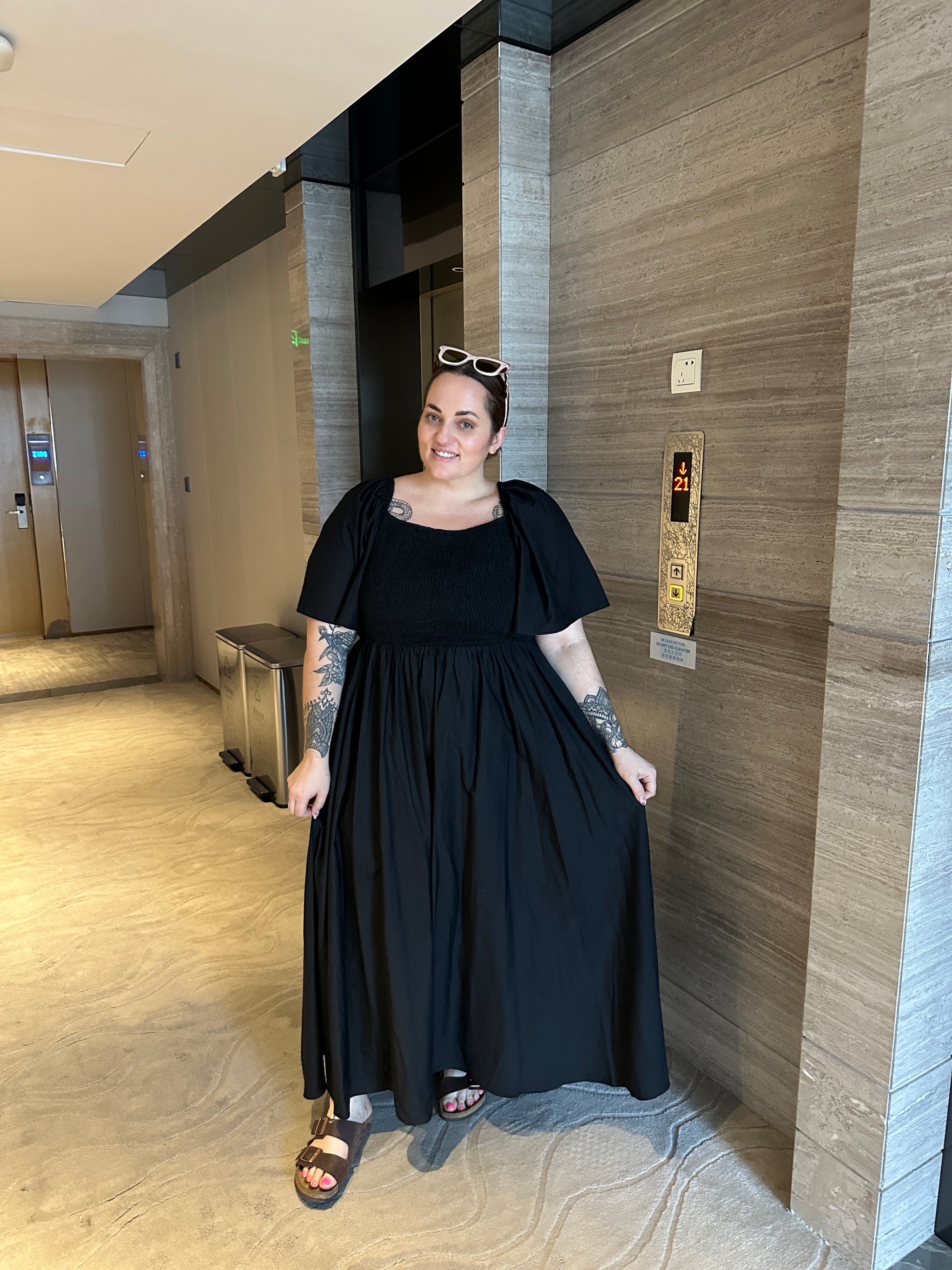 plus size dresses black friday Star Dress – Flamingo Size:Pant Size 42 (Belt Size 44) Black Gel Stained Waterfall 90% Polyester 10% Spandex material-wood