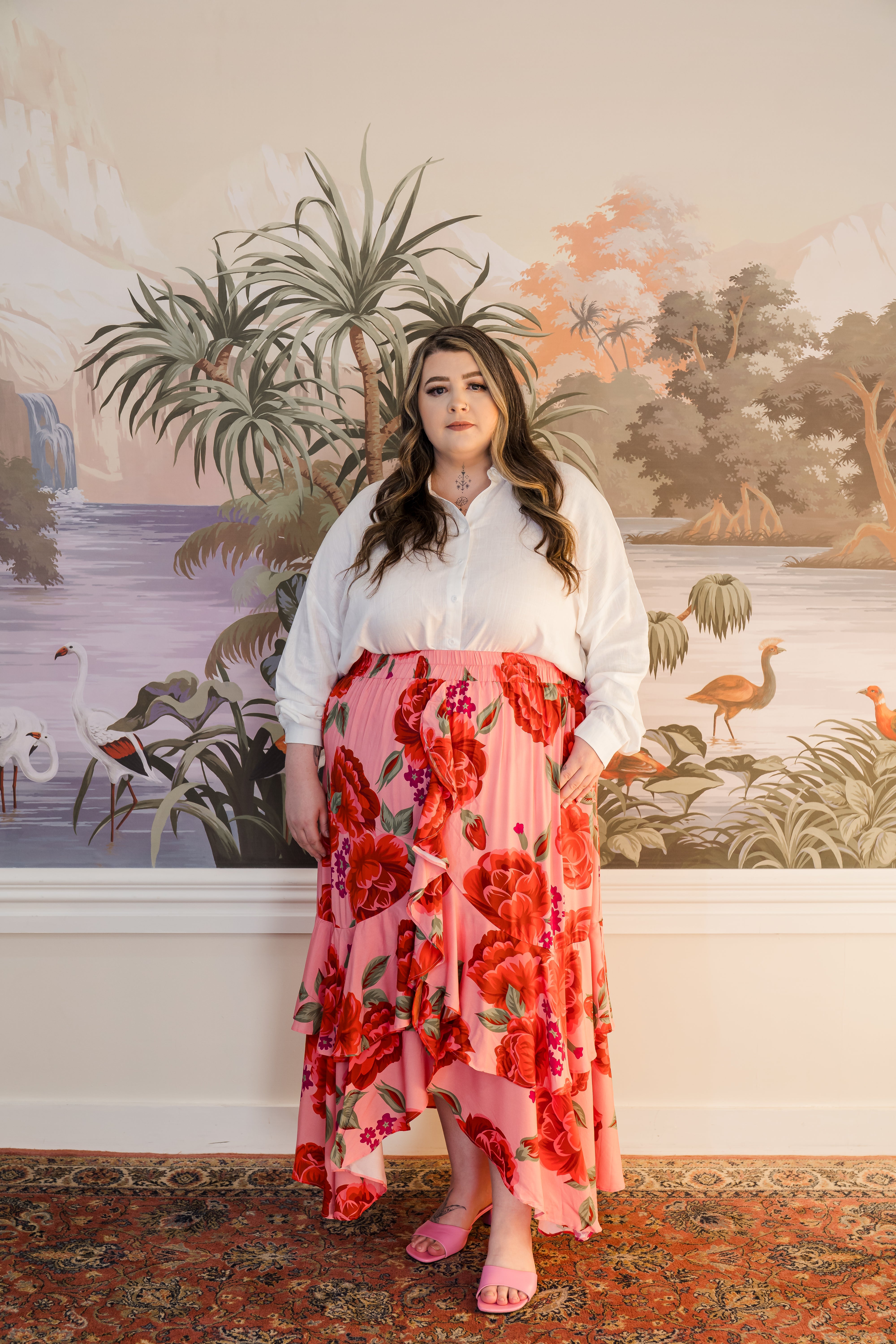 Chi Chi Skirt - Rose Print
