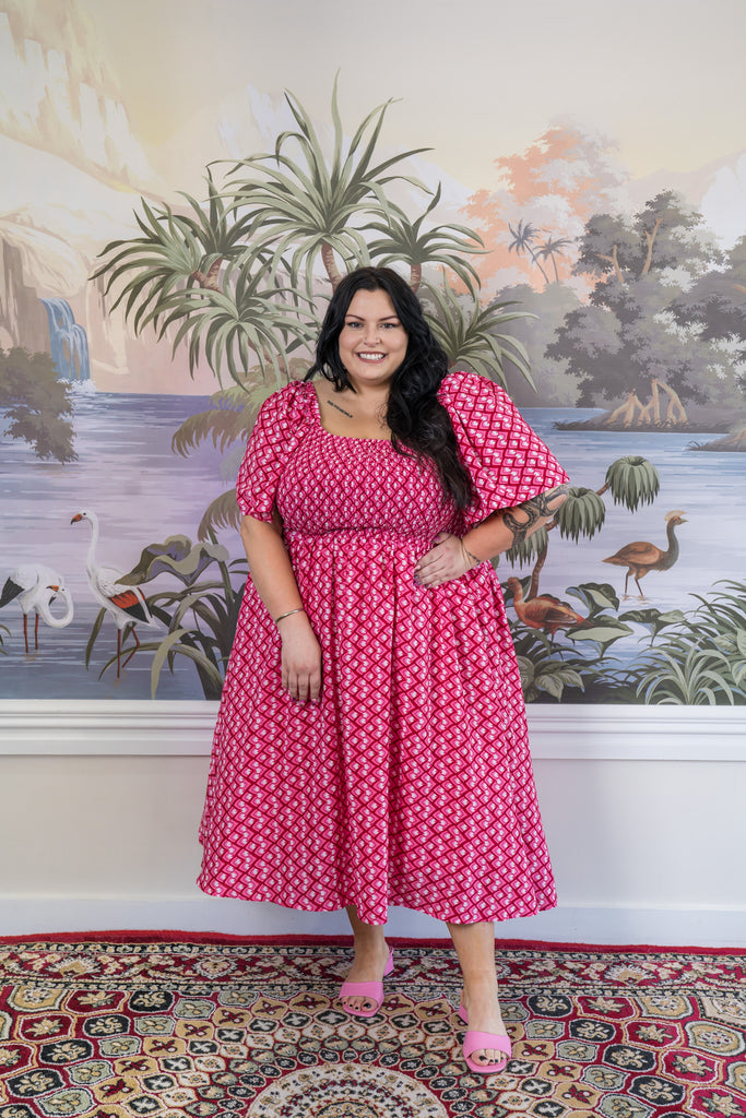 pink plus size boho dress Oksale Plus Size Boho Dresses for Women Casual Deep V Neck Midi Dresses Loose 3/4 Sleeve Linen Summer Dress Vacation Oufits Hot Pink 3XL, Women's
