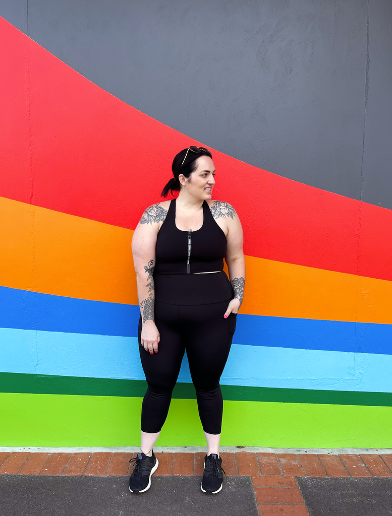 Plus size workout tights Friday Flamingo