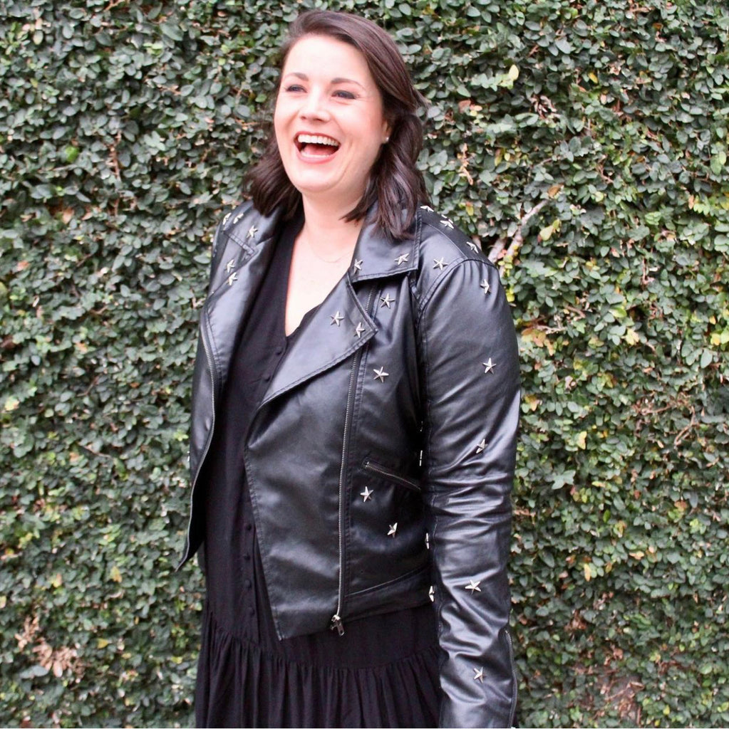 Ali Star studded Biker Jacket - Friday Flamingo 